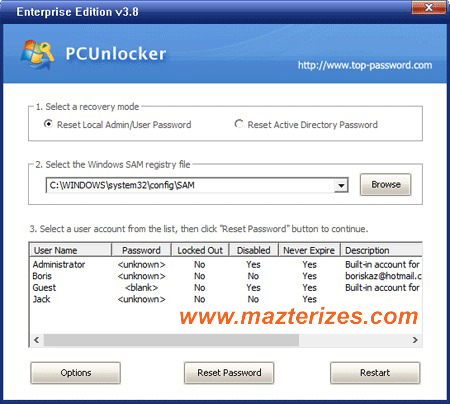 PCUnlocker WinPE Enterprise Full Version - Mazterize
